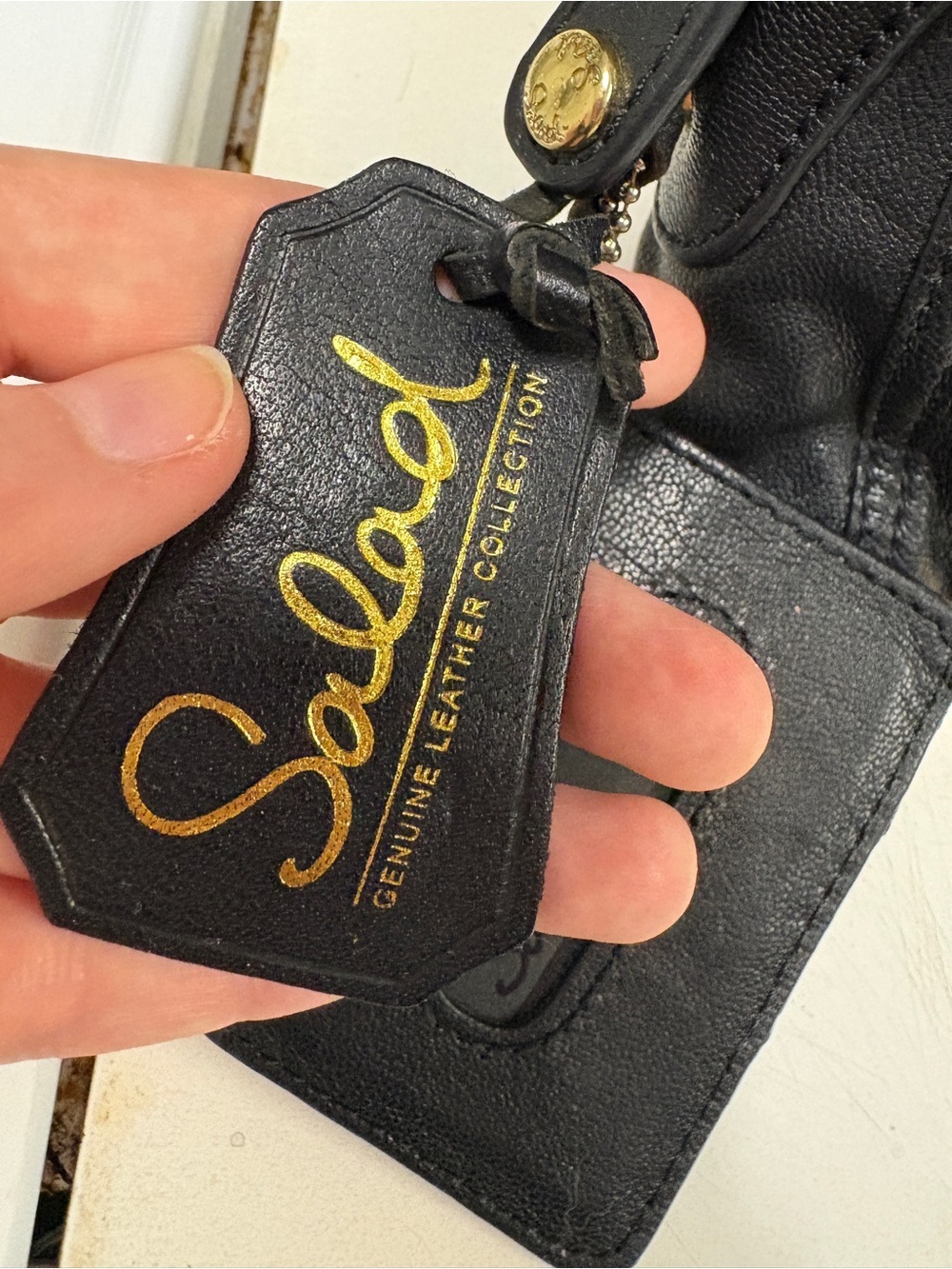 Salad Black Leather Baguette Bag with Accessories and Original Care Card - Picture 5 of 16